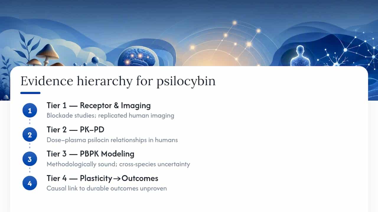 Evidence Hierarchy For Psilocybin Mechanisms